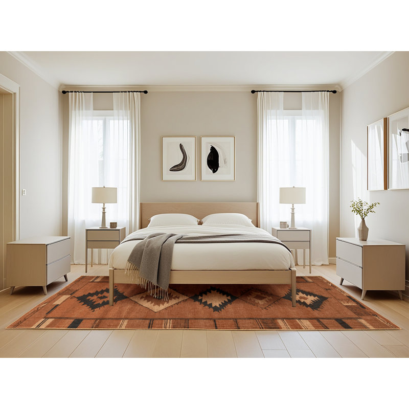 Tapis brun lavable à la machine, Rectangle de 5 pi x 8 pi