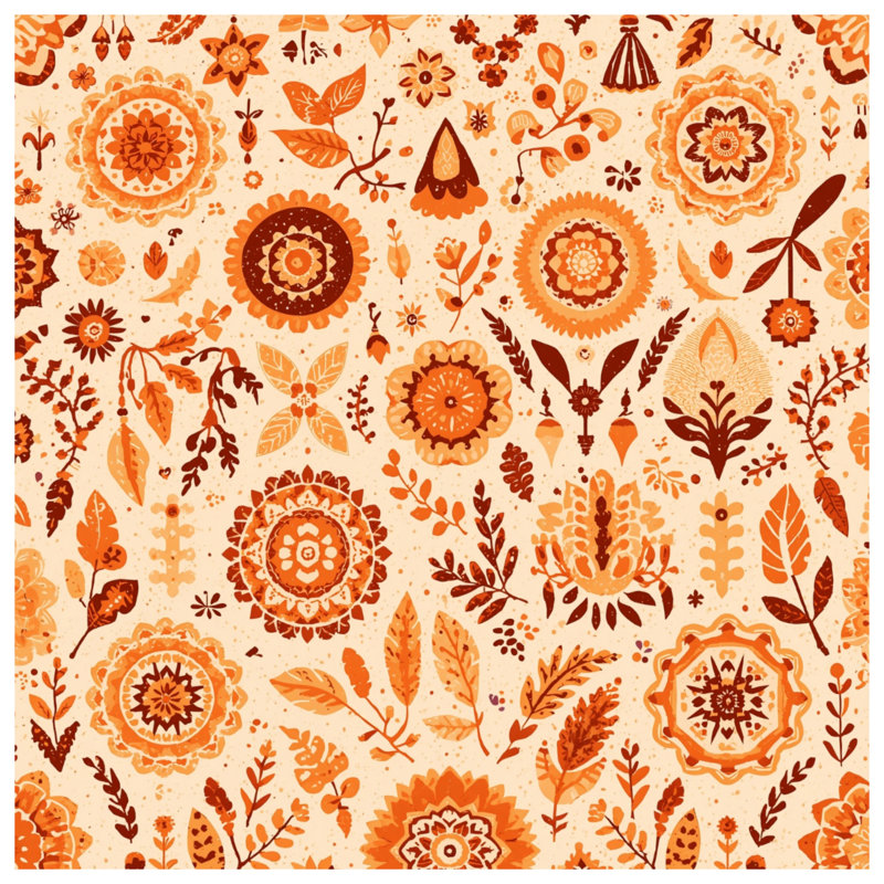 Tapisserie murale à motifs floraux complexes - Décoration murale florale, 50in H x60in W with 4 Grommets