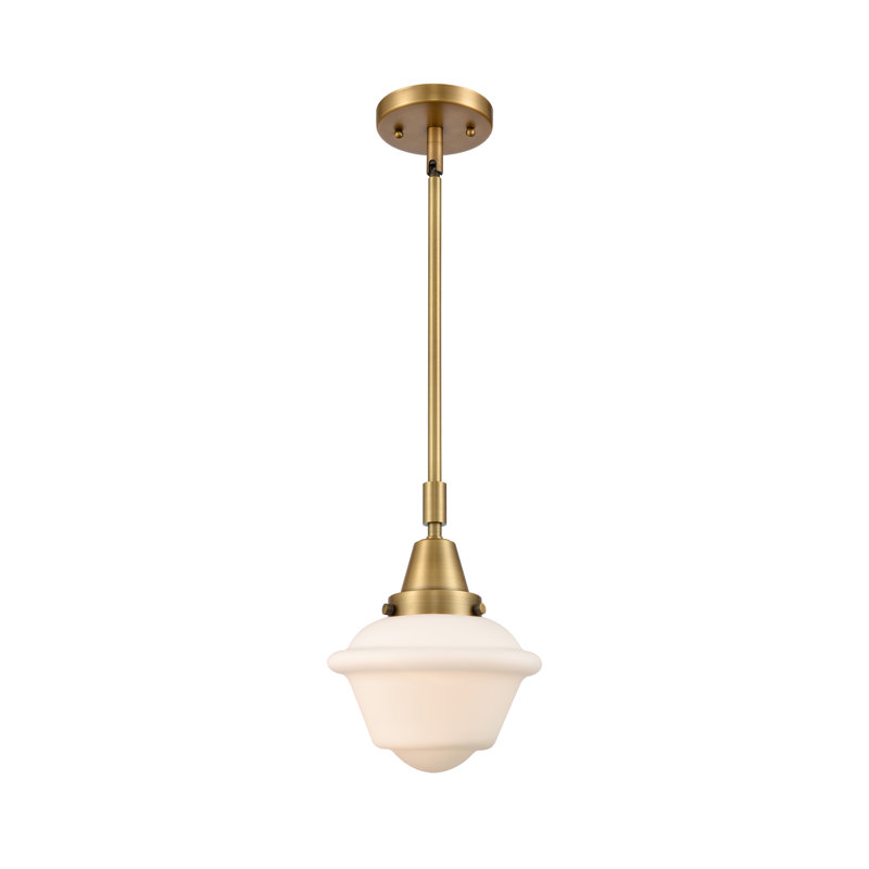 Fhern 1 - Light Single Pendant, Matte White, No Bulb Included, Brushed Brass