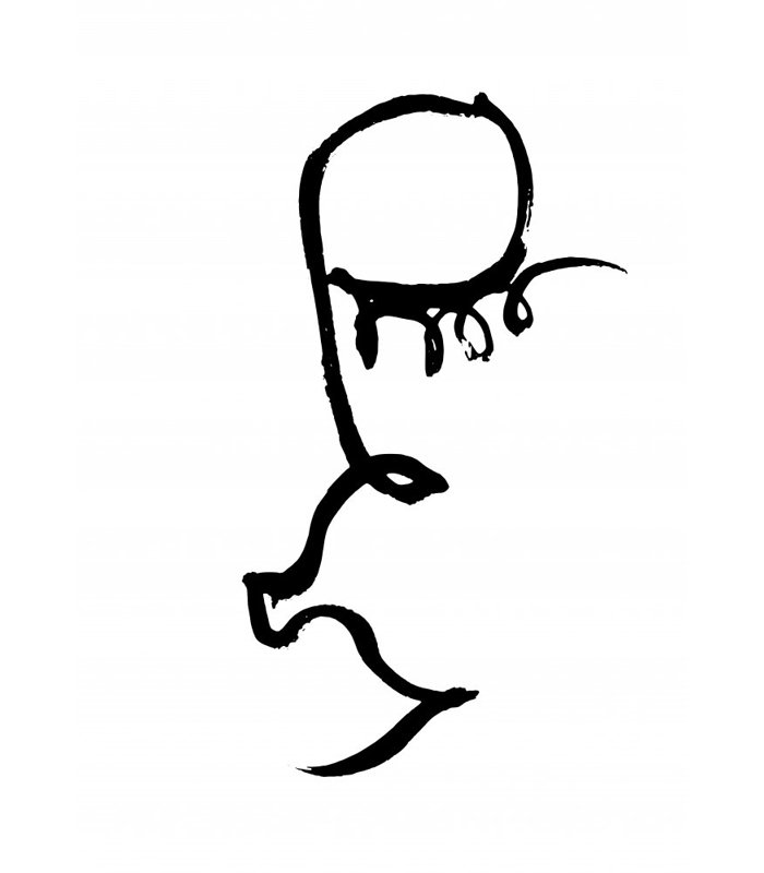 Half Face, 50.8cm H x 76.2cm W, Black