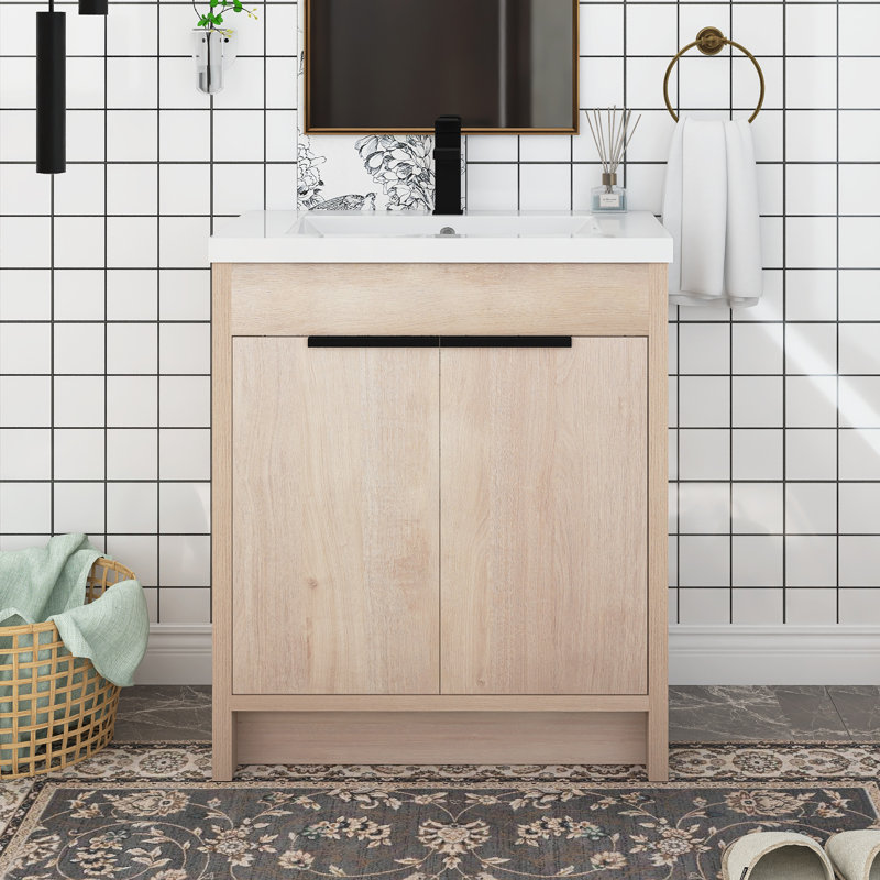 Leeshaun 30'' Single Bathroom Vanity with Resin Top