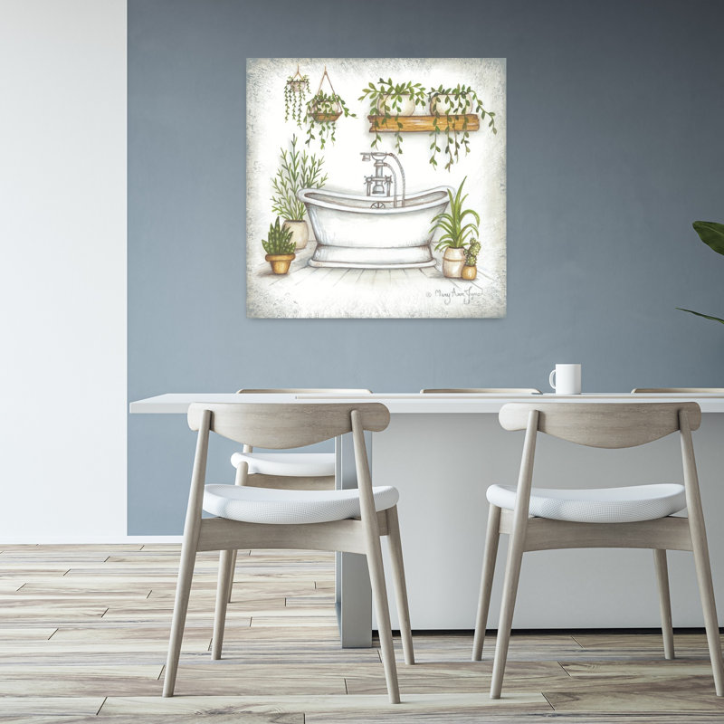 Baignoire, verdure, abstrait, cactus, paysage, art naturel, H 32 po x l 32 po