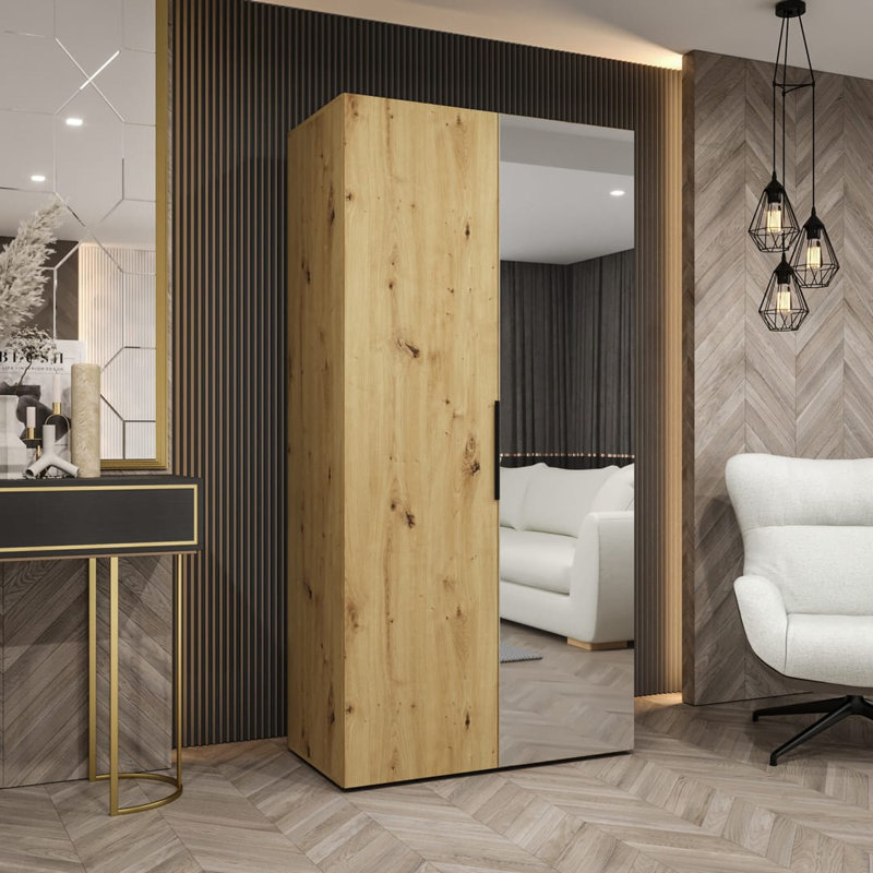 Stojadin Manufactured Wood Wardrobe, Oak