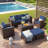 Wicker Sofa Seating Group with Storage Deck Box and Ottomans-93831200