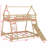House Bunk Bed With Climbing Nets And Climbing Ramp-424224278
