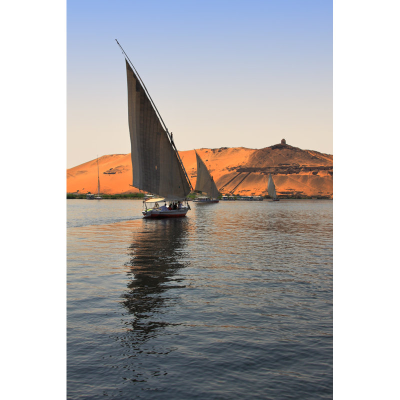 Byrge Felucca Boats Sailing 1 Piece Wrapped Canvas Wall Art, 30cm H x 20cm W x 3.8cm D