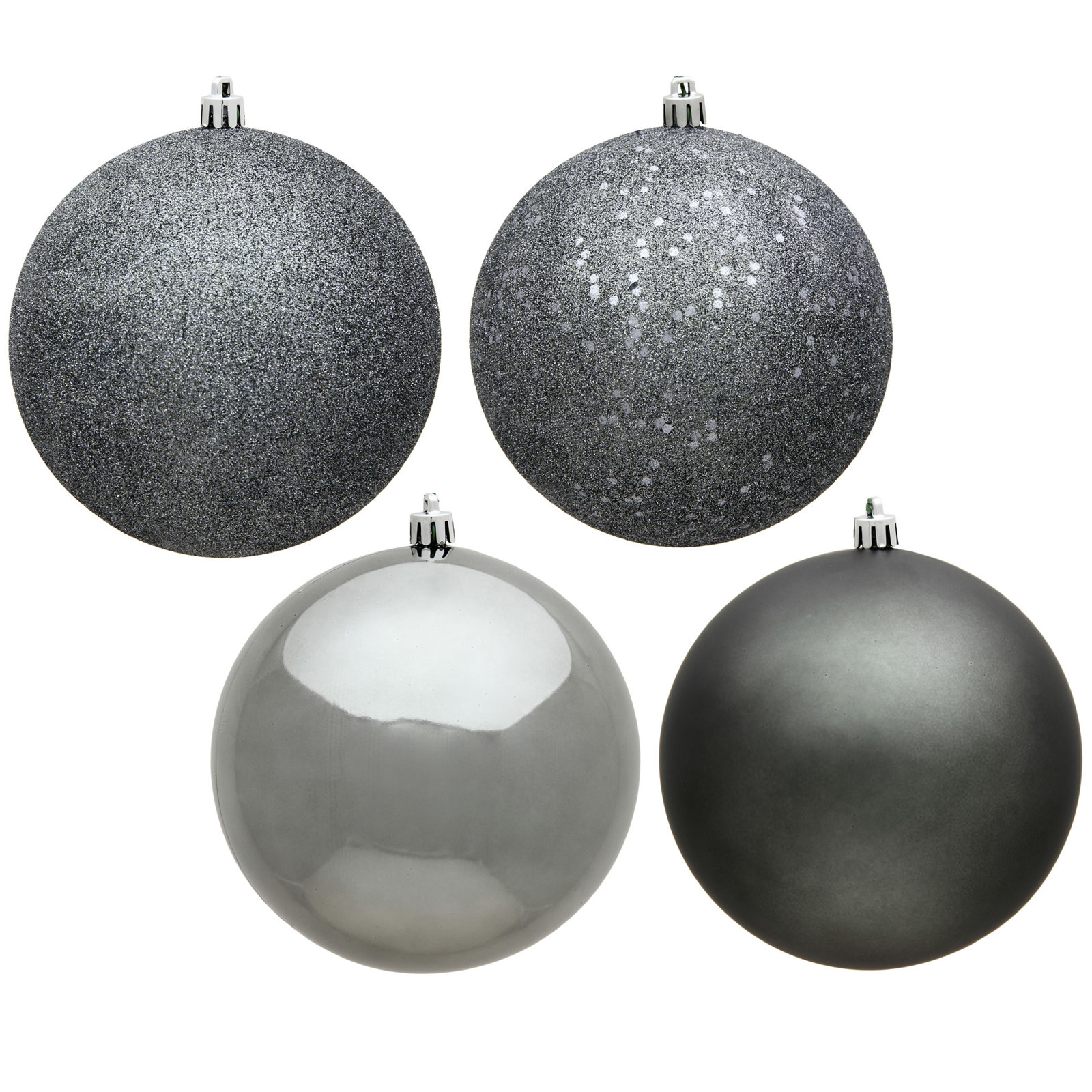 Shatterproof Bauble, 12" H x 12" W x 12" D, Café Latte Shiny, Matte, Glitter, Sequin