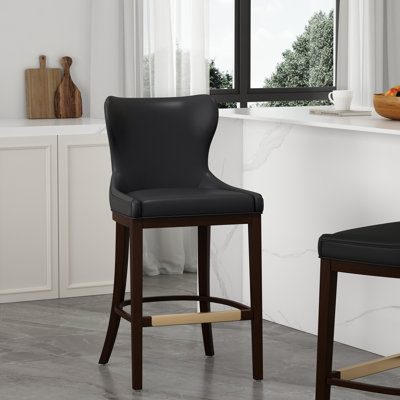 Blair Leatherette Counter Stool with Beech Wood Legs