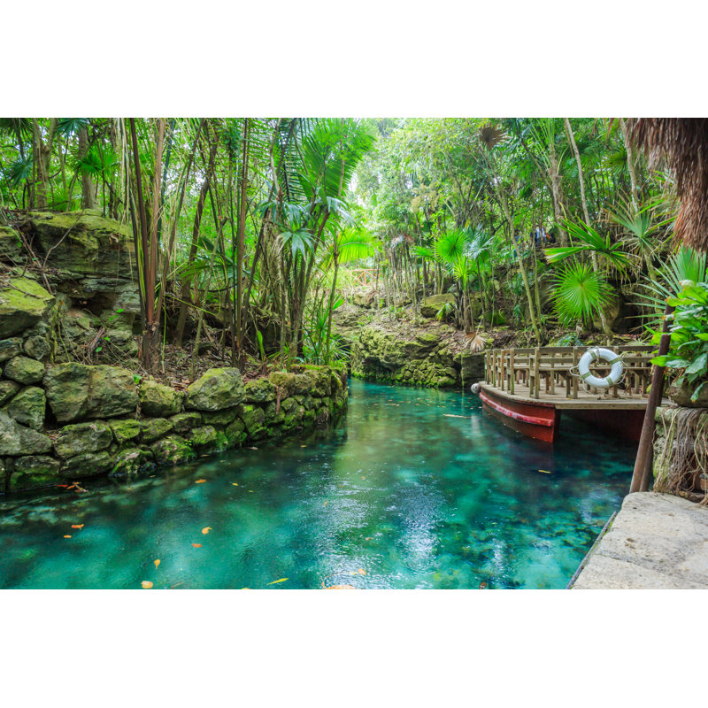 Blue River In Xcaret, Mexico by Vicnt - Wrapped Canvas Print, 30cm H x 46cm W x 3.8cm D