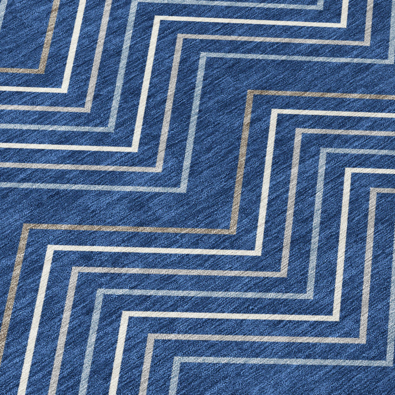 Machine Washable Indoor/Outdoor Jozwiak ACN2391 Geometric Rug, Rectangle 8' x 10'