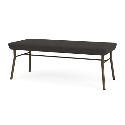 Chat Waiting Reception 2 Seat Bench Upholstered Seat Metal Frame