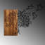 Élégant accessoire mural décoratif en bois, noyer et noir, 24,0 po x 22,8 po | 100% bois (épaisseur: 1,2 po) et métal (épaisseur: 0,06 po) | Conception murale polyvalente parfaite pour la décoration intérieure