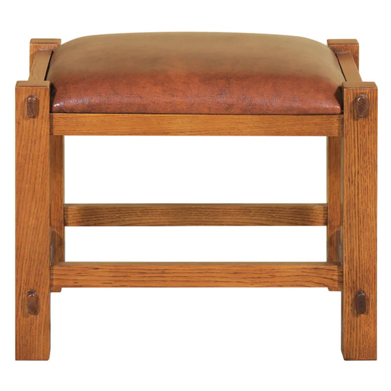 Hideyo Solid Wood Accent Stool, Cherry Brown