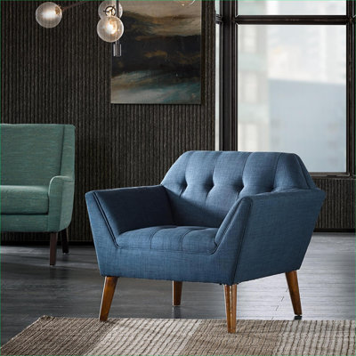 Chaise longue rembourrée en polyester Mid Century