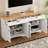 Farmhouse TV Stand with 2 Drawers for TVs Up to 70", Versatile Wood Grain Sideboard with Adjustable Shelves, Mid-Century Buffet Cabinet with Rustic Handles for Living Room/Bedroom-306793739