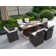 6 - Person Wicker Patio Dining Set with Rectangular Table , Cushions Included