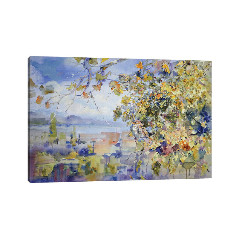 Three Sparrow by Igor Zhuk - Wrapped Canvas Painting, 66.04cm H x 45.72cm W x 1.91cm D