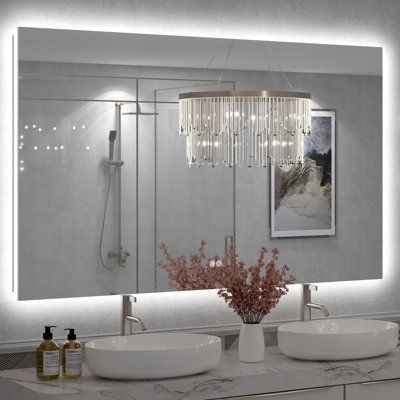 Miroir de salle de bain mural en verre trempé Molly