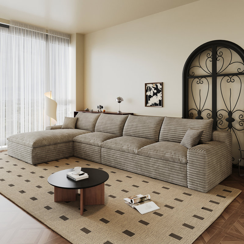 Canapé modulaire polyvalent en velours côtelé