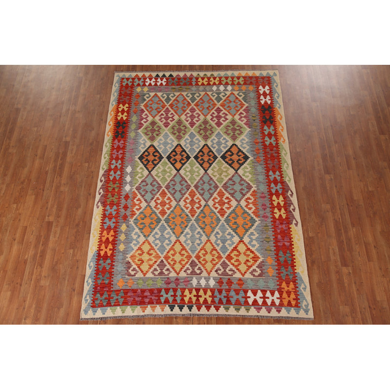 Tapis kilim en laine Trellis