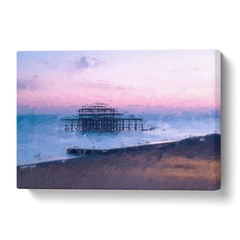 West Pier Brighton Beach - Wrapped Canvas Painting, 35.6 cm H x 50.8 cm W