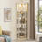 Corner Lighted Curio Cabinet With Adjustable Shelves And Glass Doors For Displaying Antiques, Wine, And Bar Glass In Living Rooms-557136475