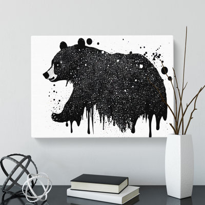 Bear Splatter Abstract - Wrapped Canvas