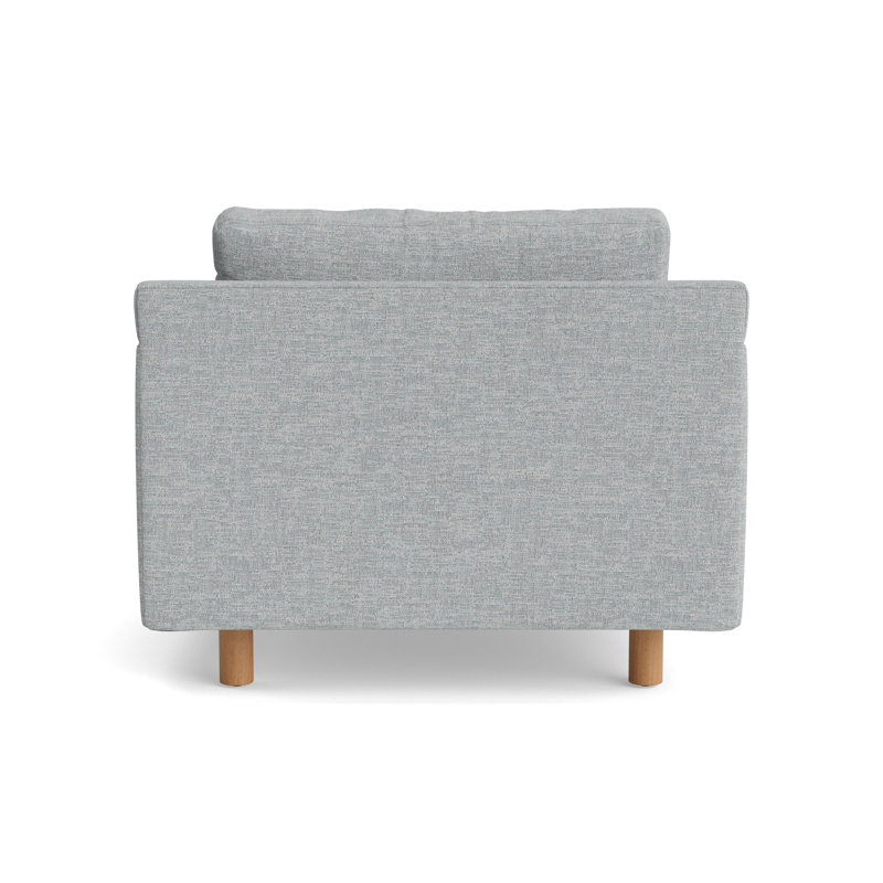 Hunter Chair No Welt, Natural, Textured Slub Weave - Sky Blue