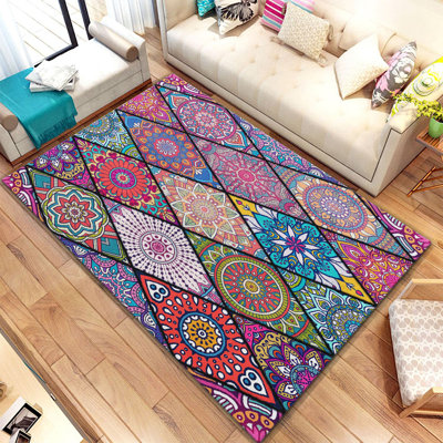 Luxurious Woven Carpet, 4.6 x 7.2 Feet | 100% Polyester, Non-Slip Felt Dot Underside, 0.4 in Pile Height | Machine Washable, Durable Raschel Knitting, Digital Printing | Perfect for Living Room & Bedroom Décor