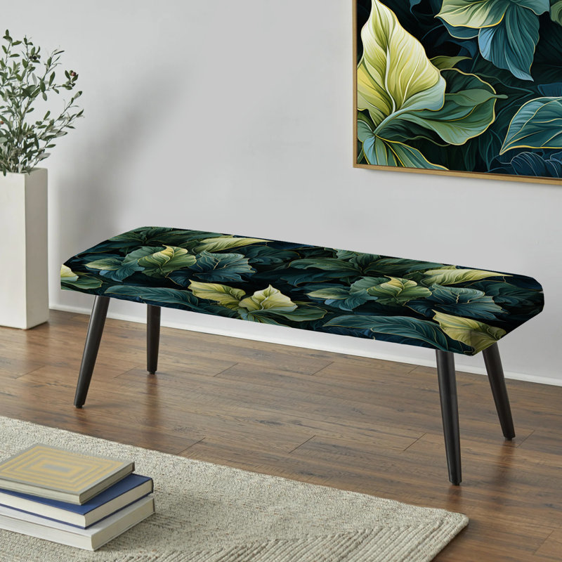 Banc noir rembourré Ethereal Tropical Camouflage