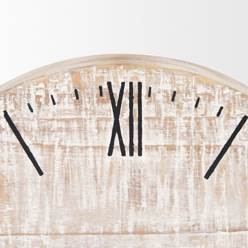 Horloge de table analogique à quartz en bois naturel