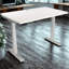 Bureau debout à hauteur ajustable électrique Skyscraper, double moteur et commande numérique avec mémoire, 48 x 30, plateau blanc avec cadre argent brossé-2014467688-2082861723