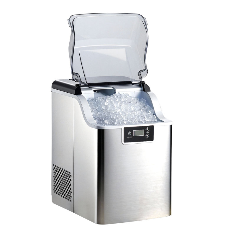 Machine à glaçons de comptoir, 44 lb par jour, machine portative autonettoyante avec pelle, panier à glaçons de 4 lb, machine à glaçons avec glaçons à croquer pour la maison, la cuisine, le bureau, le bar et la fête