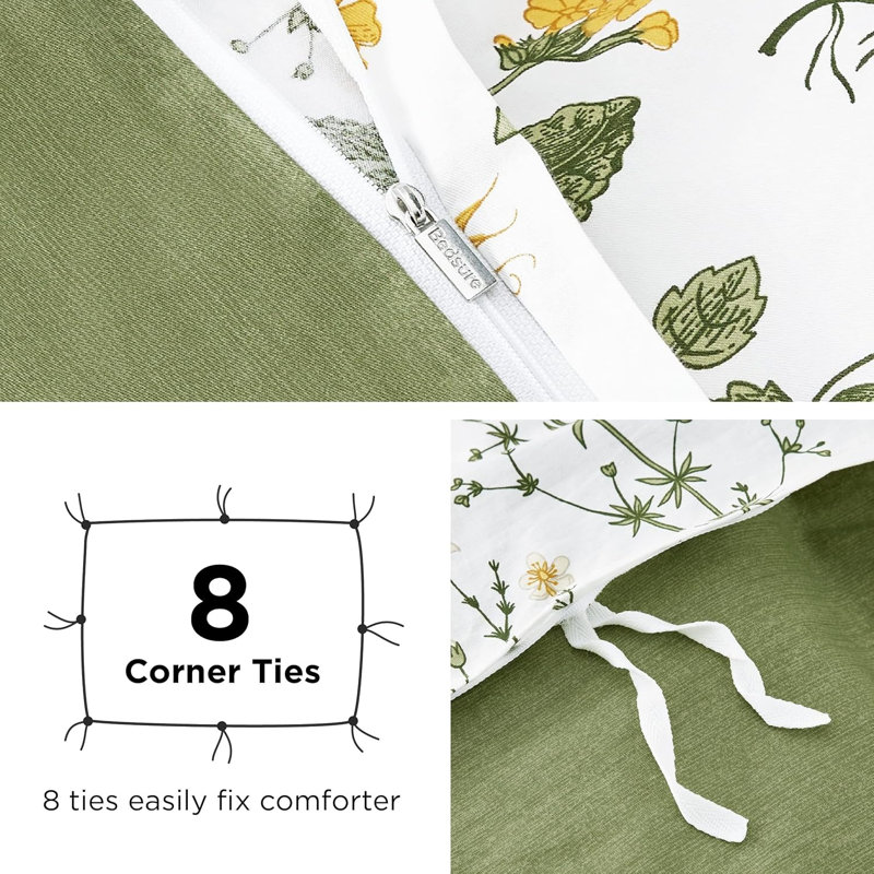 Ensemble de housse de couette réversible 100% coton avec fermeture à glissière, Housse de couette très grand et 2 taies