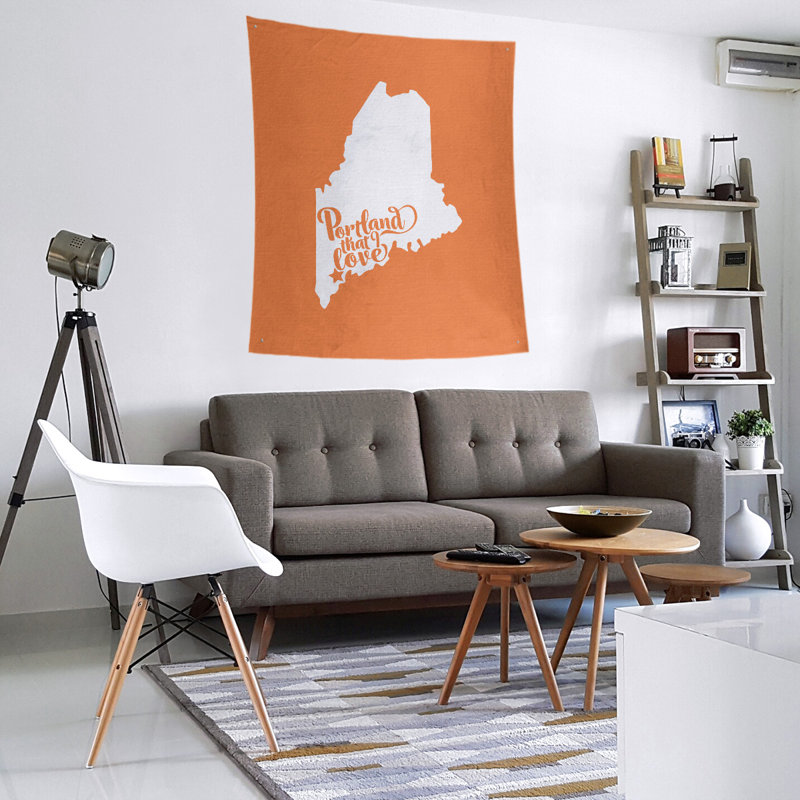 Tapisserie Portland Maine, H 27,5 po x l 37,5 po, Orange