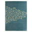 Tapis bleu / gris en laine / soie touffetée à la main Farley-2025365952