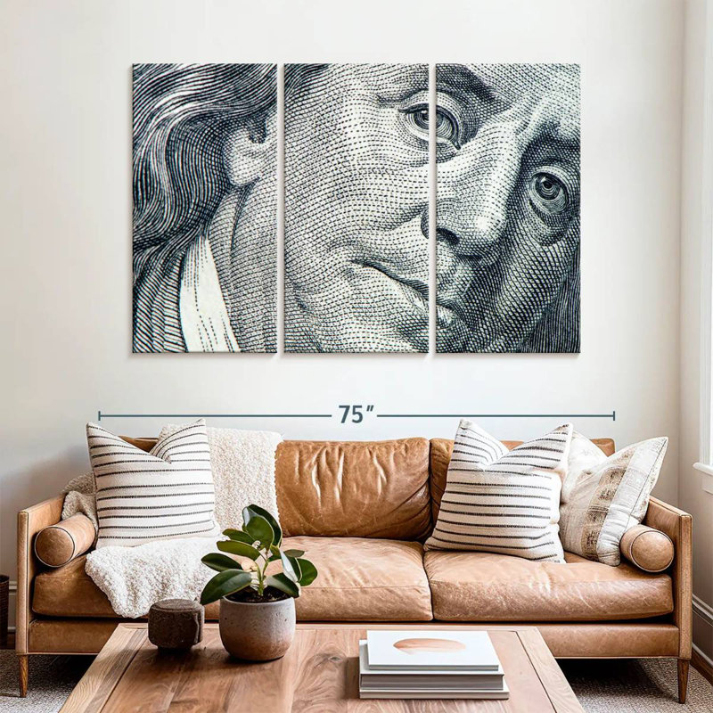 Leisha Benjamin Franklin Face, 42" H x 65" W