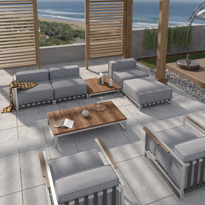 6 - Person Modular Patio Conversation Set with Sunbrella® Cushions