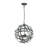Gray Galvanized Metal 4-Light Open Orb Chandelier, 20-Inch Industrial Ceiling Fixture
