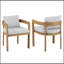 Ensemble de 2 chaises de salle à manger d'extérieur et d'intérieur Elko, structure en teck avec coussins gris clair, résistantes aux intempéries