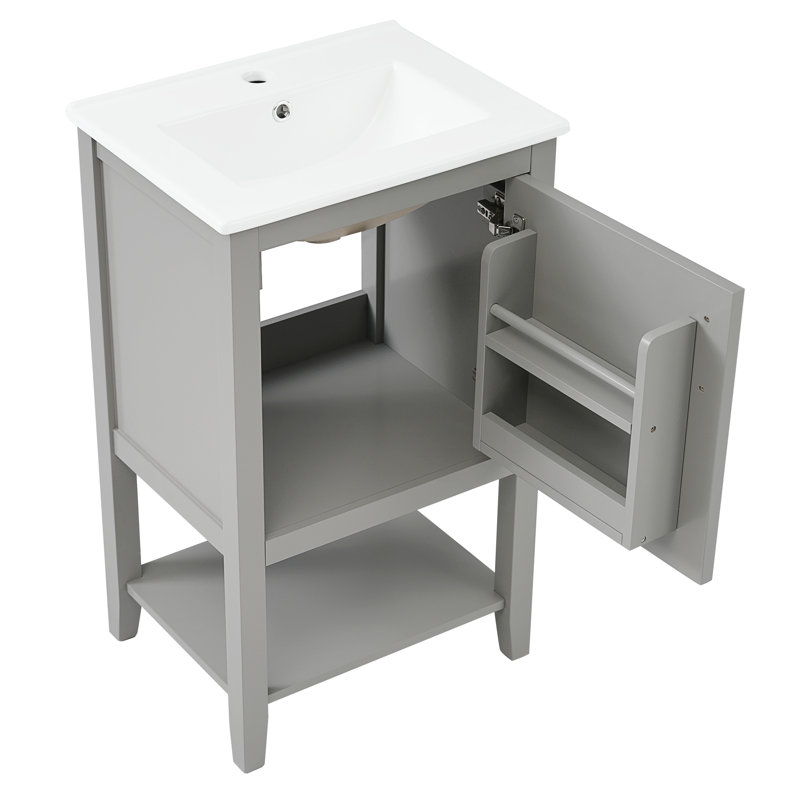 Meuble-lavabo de salle de bain avec lavabo, Grey