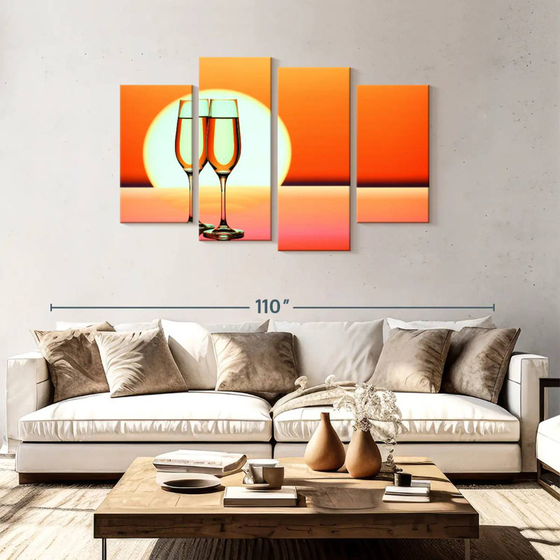 Yarlin Sunset Champagne, 48" H x 75" W