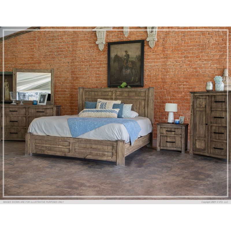 Feba Solid Wood Standard Bed, King