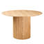 Table de cuisine de style Mid-Century moderne, 47,49 po, finition chêne, facile à nettoyer et pratique, diamètre de salle à manger, fabrication fiable