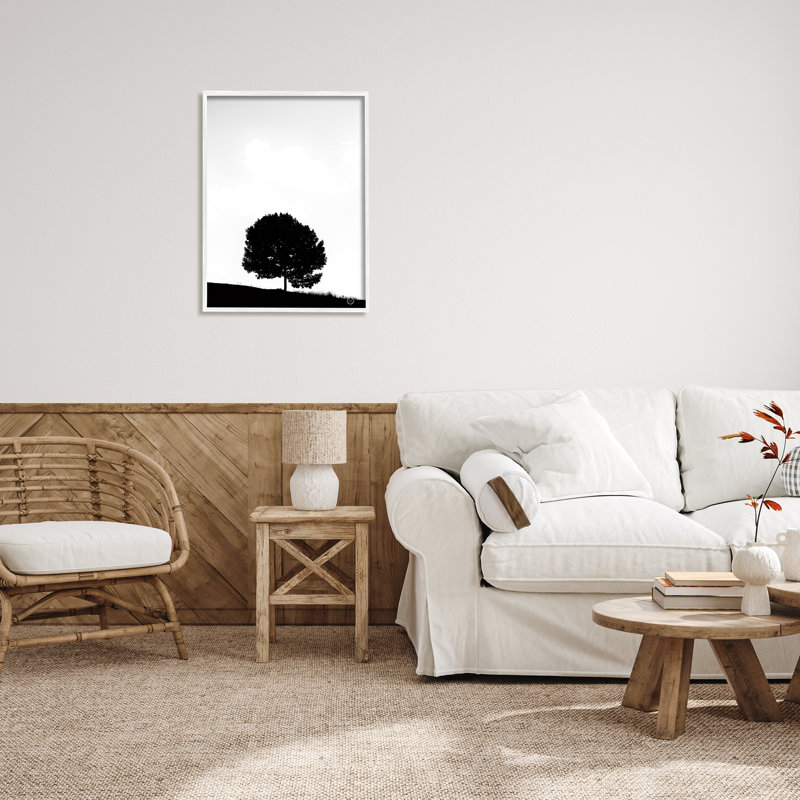Sycomore minimaliste, silhouette, noir, blanc, photographie sur giclée par Nathan Larson, H 30 po x l 24 po x P 1,5 po