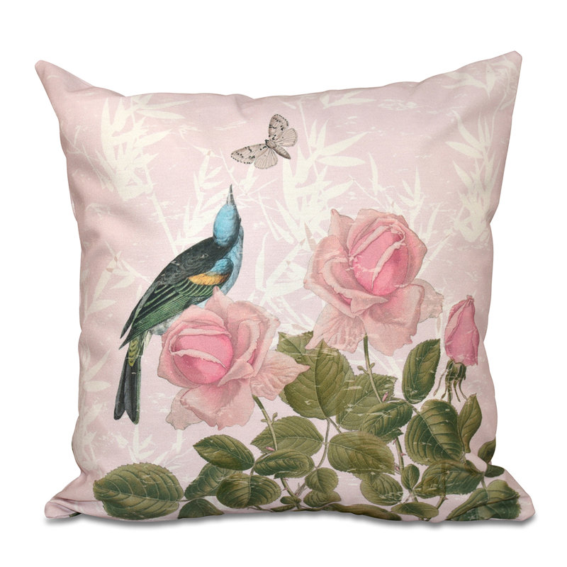Housse et insert d'oreiller carré, H 26 po x l 26 po, Rose