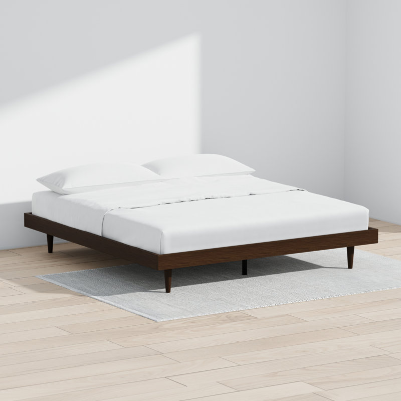 Wojcik Modern Wooden Bed Frame, Brown, King