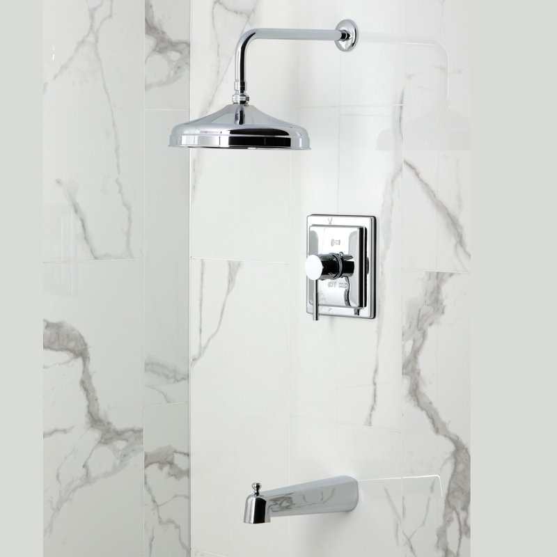 Kingston Brass Single-Handle Pressure Balanced Tub And Shower Faucet, Polished Chrome