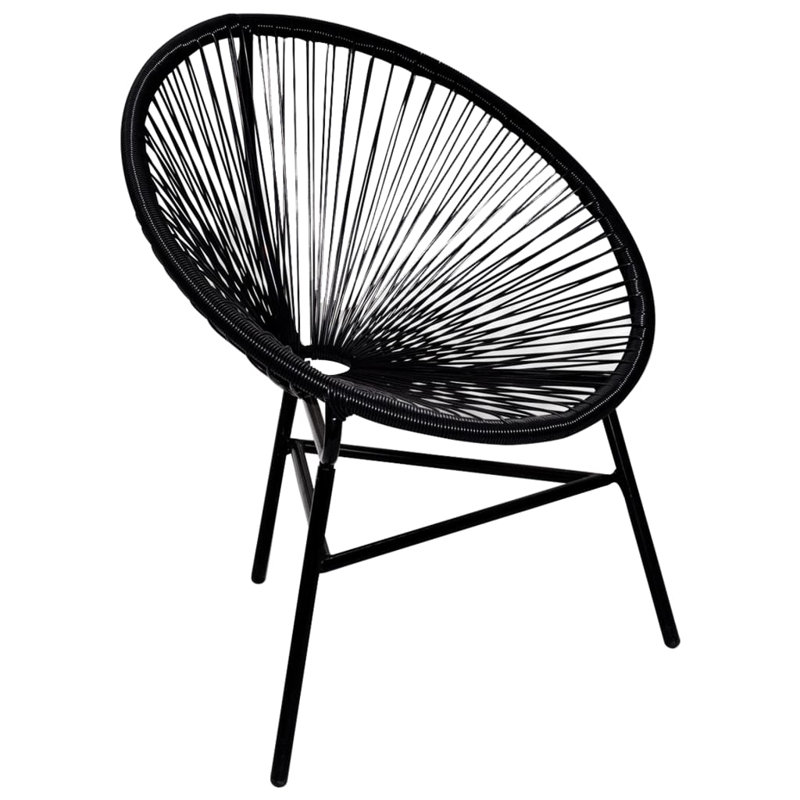 Donella Wicker Outdoor Lounge Chair, Black