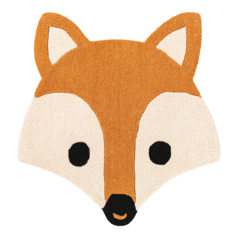 Tapis en laine pour enfants Unique Loom Fox Playtime, Renard 2 pi x 2 pi